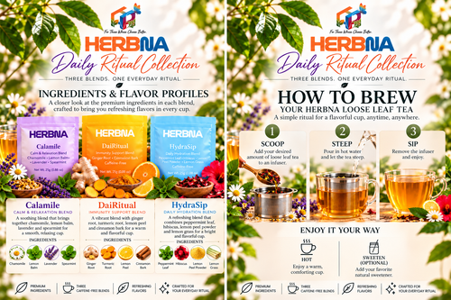 HERBNA Daily Ritual Collection – 12 Count Loose Leaf Tea