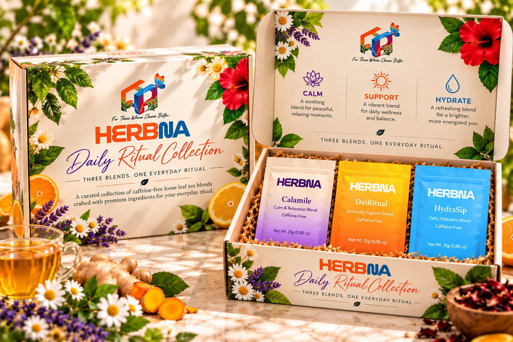 HERBNA Daily Ritual Collection – 12 Count Loose Leaf Tea