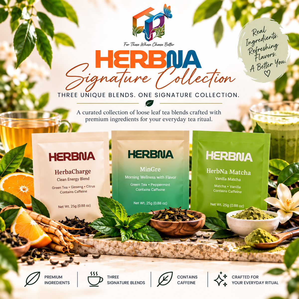 HERBNA Signature Collection – 9 Count Loose Leaf Tea